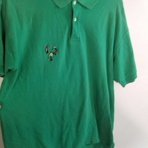 Golf Tour Large green Stripe L mens Polo Shirt Top - Picture 2 of 9